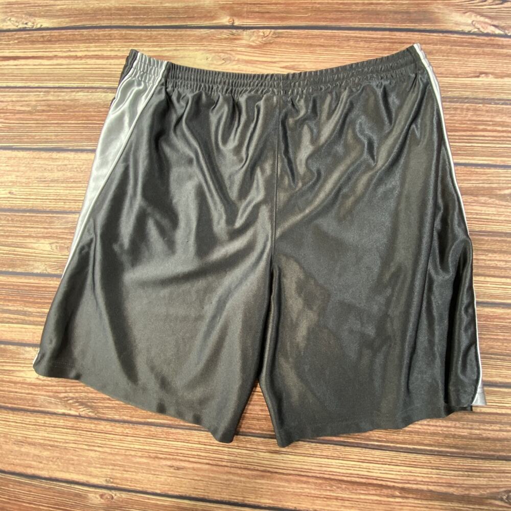 Reebok Basketball Shorts Mens L Shiny Black Silver Athletic